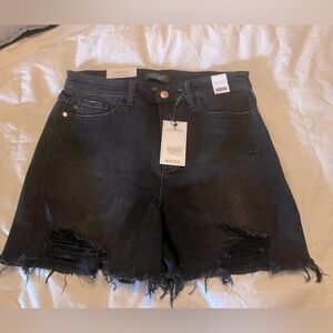 Judy Blue Black Denim Distressed Shorts